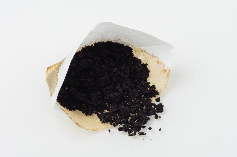used coffee grounds filter